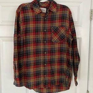 Field & Stream Long Sleeve Plaid Flannel Button Front Shirt Size Medium MD